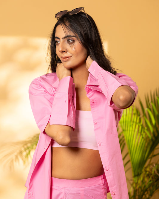 Soft Pink Poplin Shirt | Co-ord Set
