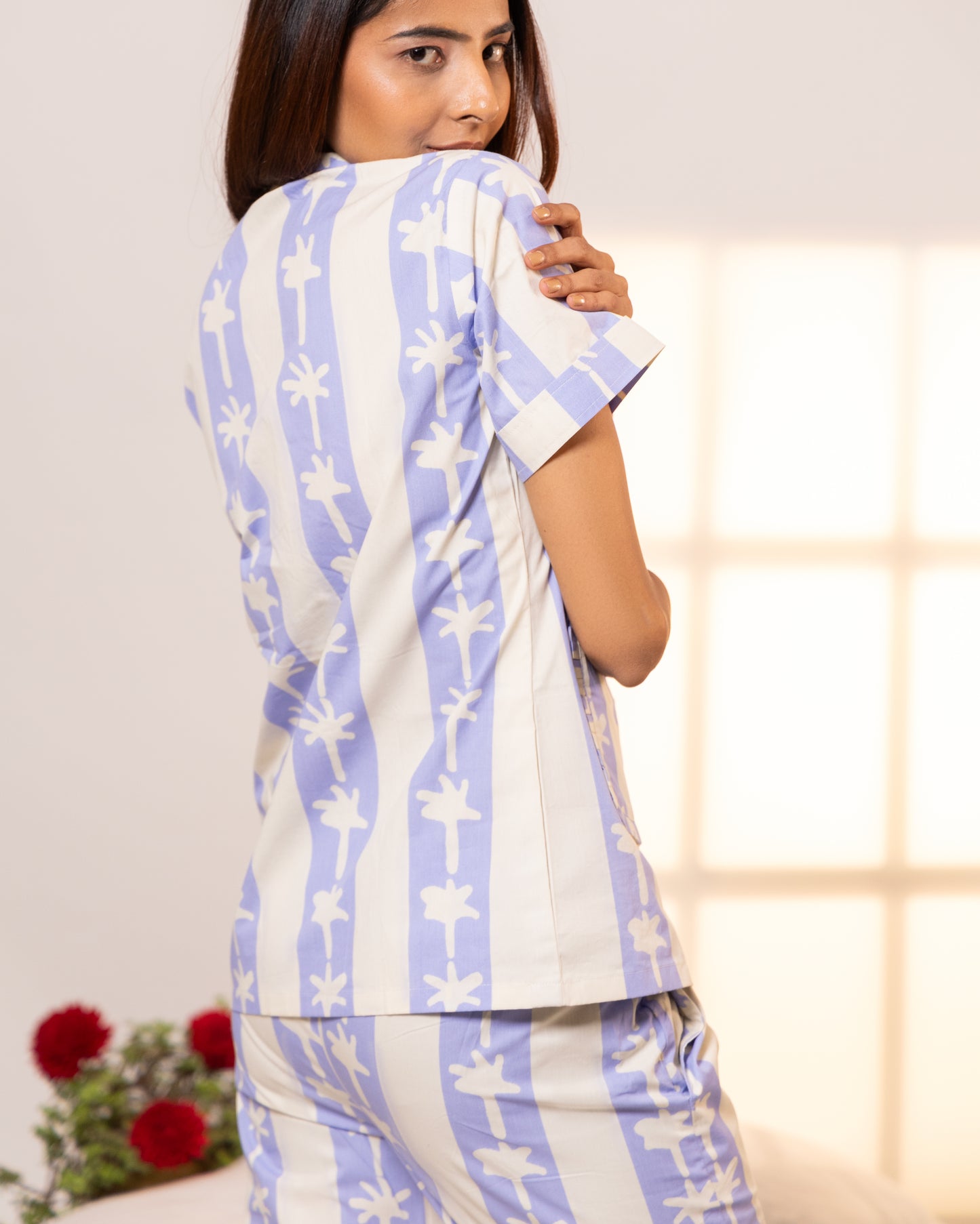Moonlit Palms Poplin Sleep Set