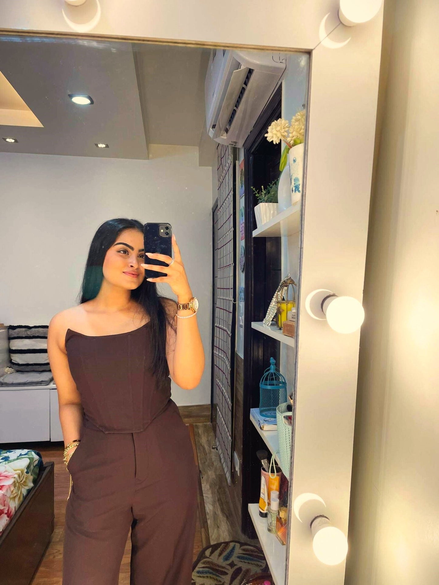 Chocolate Brown Flared Pants