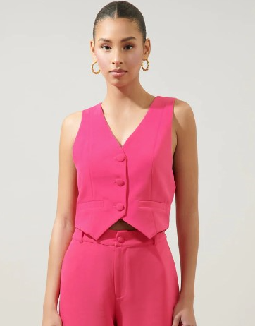 Belle Button Up Cropped Waistcoat