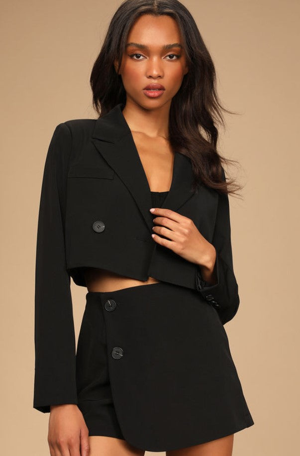 Elara Double Breasted Cropped Blazer
