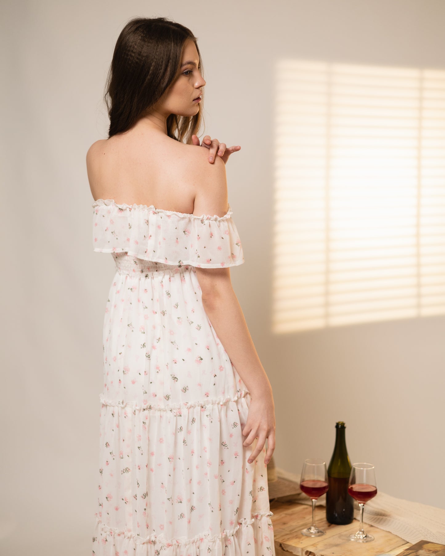 Luxe- Cabana Crush Printed Ruffle Gown