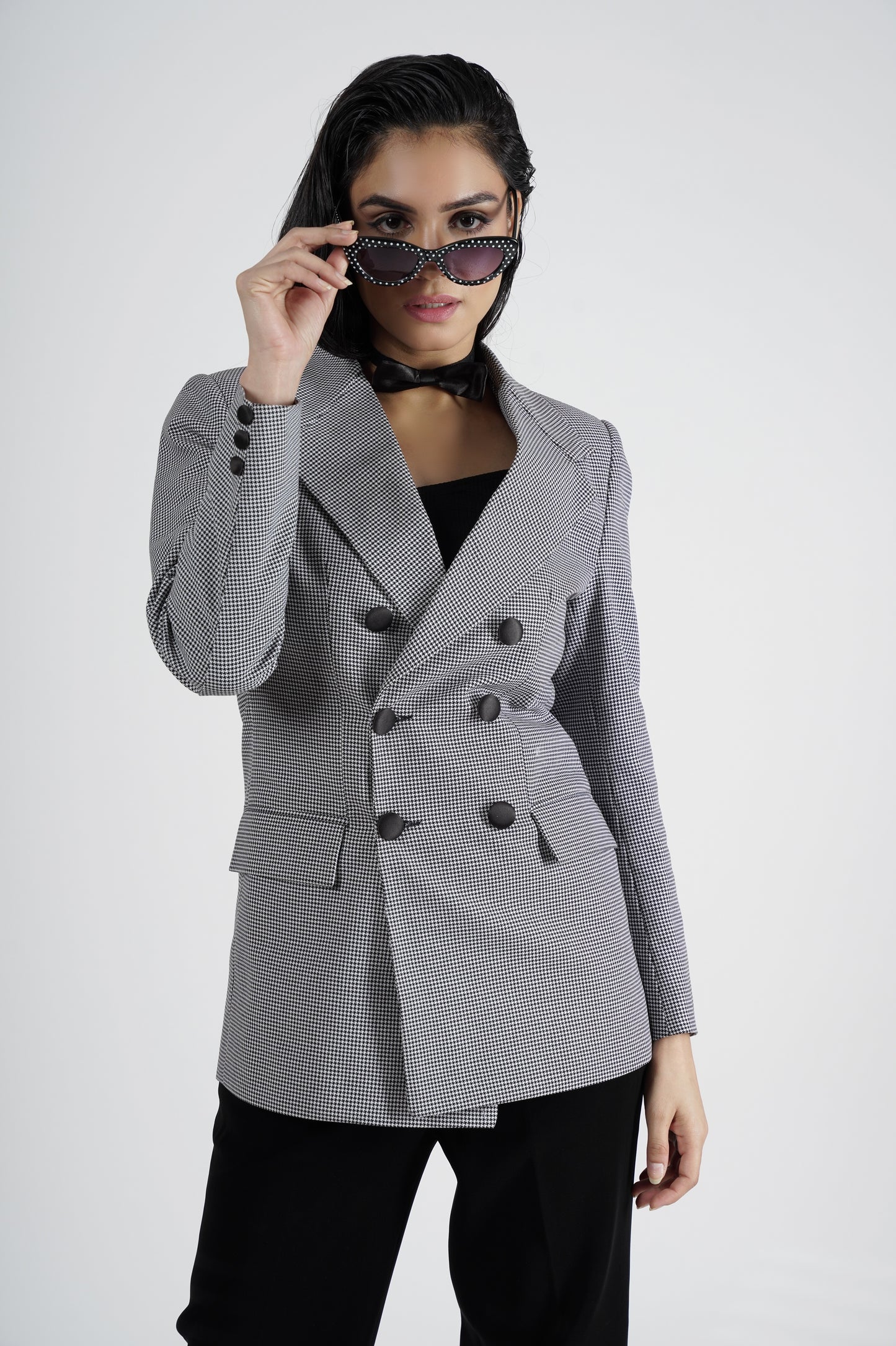 Two-Tone Textured Masculine Blazer