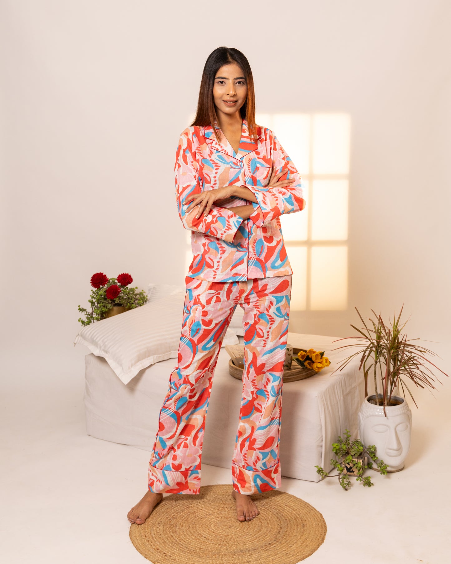 Crimson Comfort Pajama Set