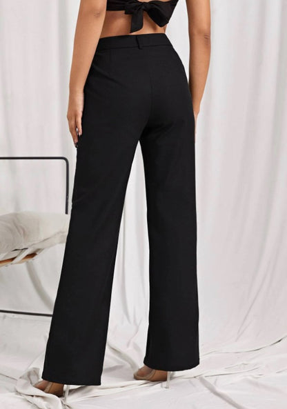 Solid Black Split Trousers