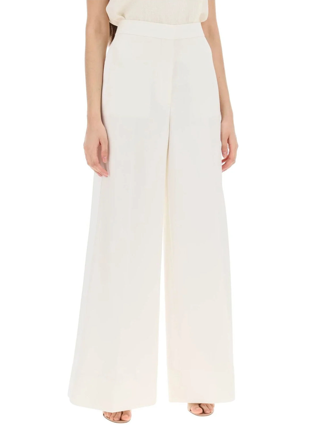 Belle High Rise Tailored Trousers- White