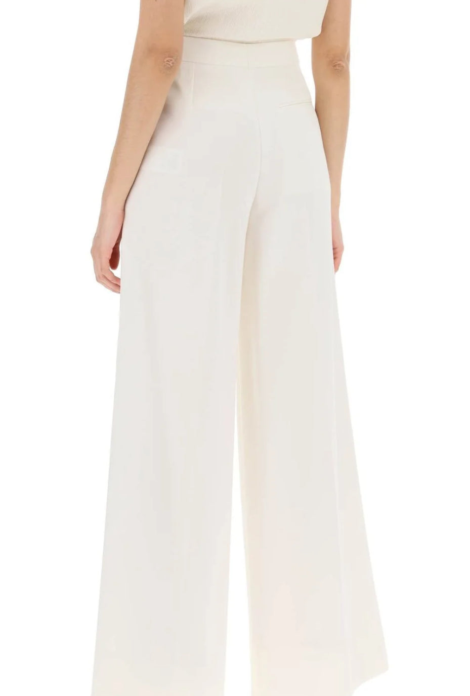 Belle High Rise Tailored Trousers- White