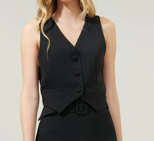 Belle Button Up Cropped Waistcoat