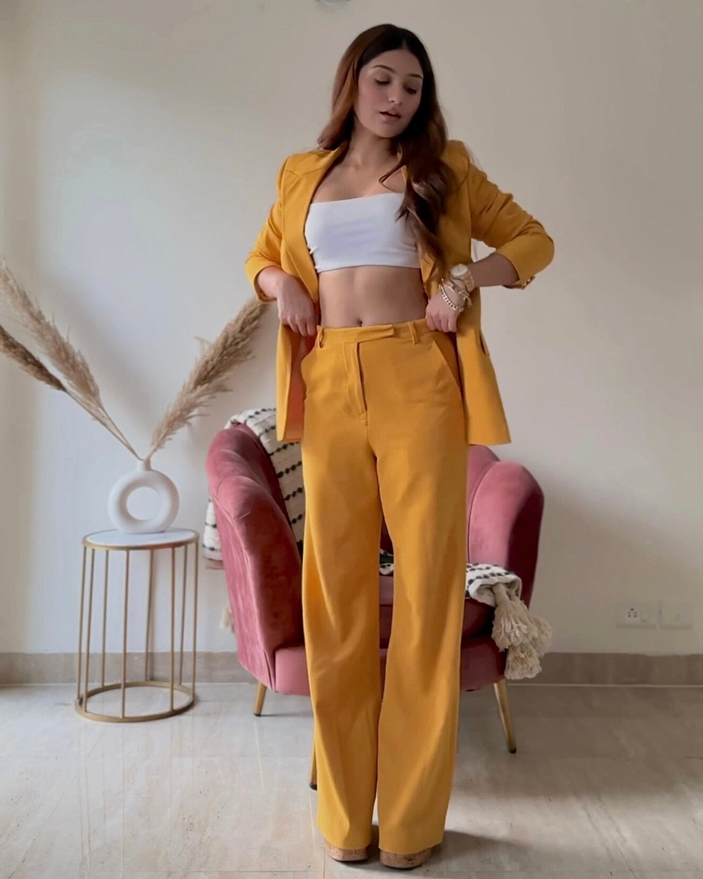 Mustard Yellow Powersuit Set