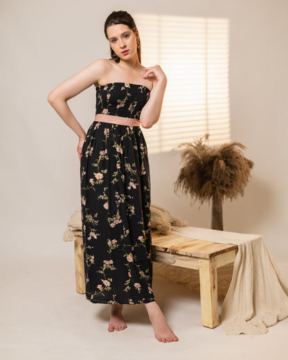 Soft Symphony Shirred Maxi Dress